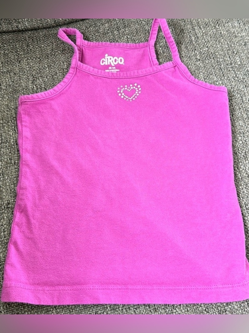 Circo Girls XS 4/5 Bright Pink Rhinestone Heart Tank Top